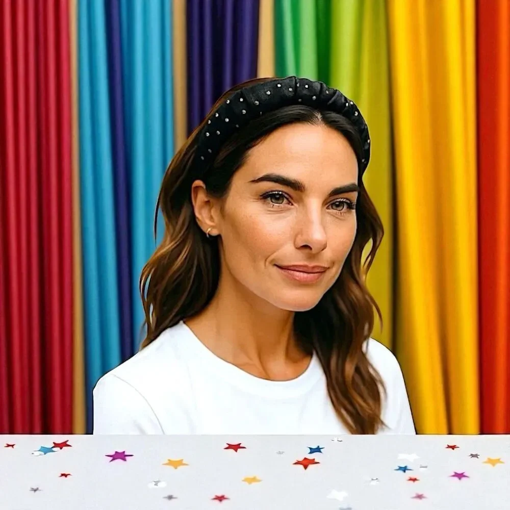 LELE SADOUGHI Jet Dot Velvet Kelly Headband BRAND NEW WITH TAGS RV $85